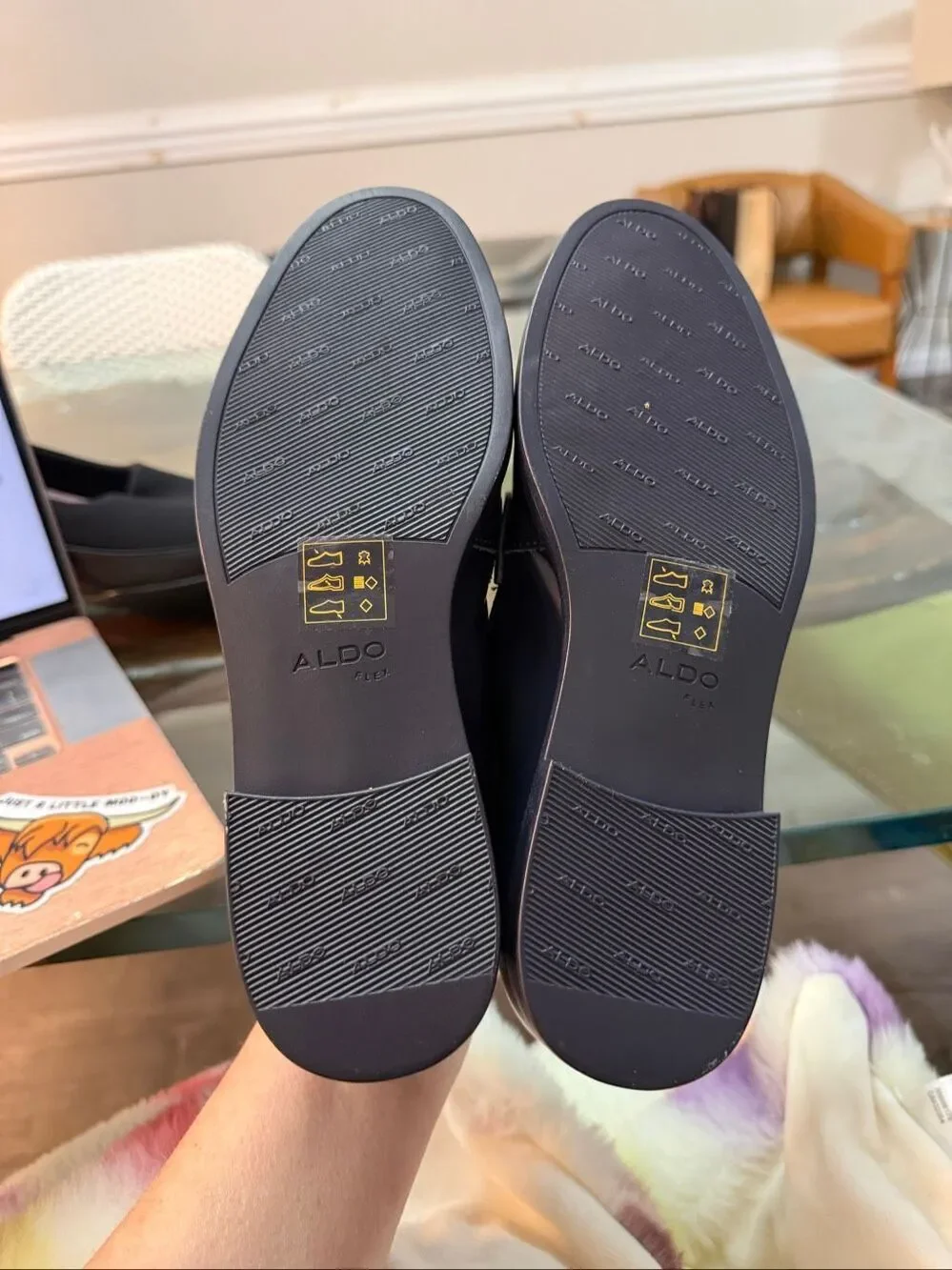 Aldo Navy Faux Leather Penny Loafers sz  6 NWOT